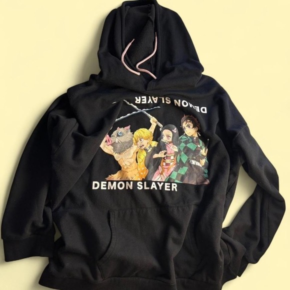 Demon Slayer Other - Demon Slayer Kimetsu no Yaiba Black Graphic Hoodie XXXL Tanjiro Nezuko Inosuke